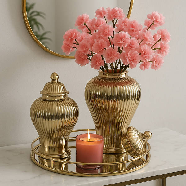 🌸 How to Style a Ginger Jar with Flowers on Your Coffee Table 🌿✨