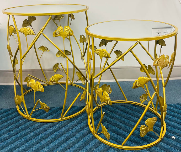 Side Table Gold Glass Top Single Table OR Set