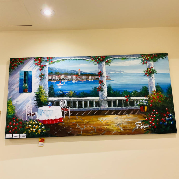 Handmade Oil Painting of Venice City on Stretched Canvas