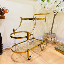 Luxury Gold Serving Cart with TEMPERED Glass Shelves | Large Stainless-Steel Bar & Tea Trolley