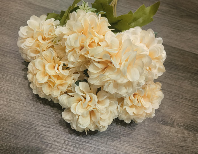 Flower Bunch Flower Bouquet Silk Floral Bunch in Pale Yellow for Home Decor, Office, Bedroom, Living Room Flowers for Vases