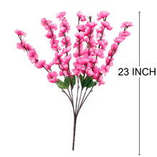 Artificial PINK Cherry Blossom Bunch – 7 Long Silk Stems with Extension, 23" INCH Bendable Branches for Vase, Ginger Jars, Home Decor, Wedding Decor
