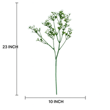 Artificial Baby’s Breath Stem – 23” WHITE Gypsophila Flowers with Green Leaves – Realistic Faux Floral Branch for Vases, Bouquets, Wedding Centrepieces, and DIY Home Decor
