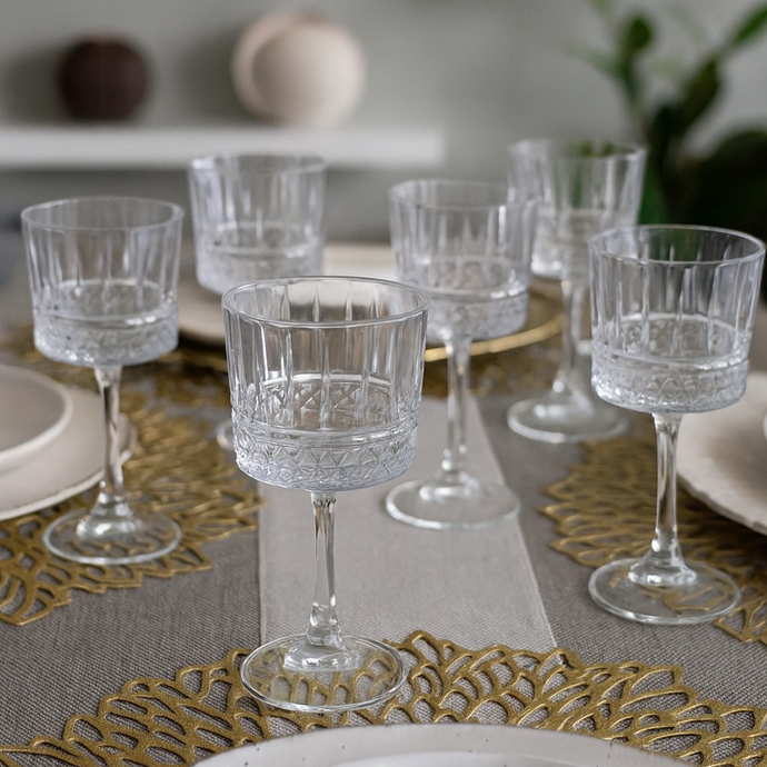 4-piece Set Glass Goblets Drinking Cups Dessert Clear Thick Glass Juice Cups Crystal Colour Glass Set of FOUR