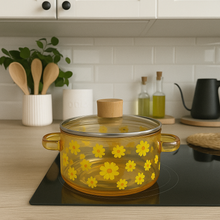 Glass Pot, Heat-Resistant Glass Pan, Saucepan, Glass Pot with Lid For Pasta, Noodle, Soup, Milk, Baby Food, Kitchenware, Cookware