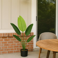 3.7 Feet Artificial Banana Tree – 45.5" INCH Indoor/Outdoor Green Banana Plant with Real Touch and Look in Black Pot – Home, Office, Patio and Garden Décor