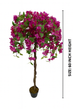 5 Feet Artificial Bougainvillea Tree – 60" INCH Indoor/Outdoor Purple and Green Leaves Bougainvillea Plant with Real Touch and Look in Black Pot – Home, Office, Patio and Garden Décor