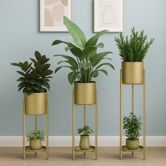 Metal Flower Rack Planters / Plant Holder in Gold Available in Three Sizes (ONLY ONE INCLUDED)