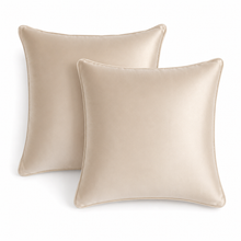 Set of 2 Decorative Cushions with Fillers – Gold Silk Throw Pillow Covers with Zipper for Sofa, Bed & Living Room Decor