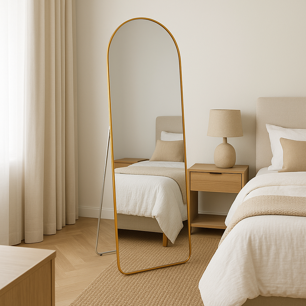 Standing Mirror Full Length Gold Arched Mirror 60