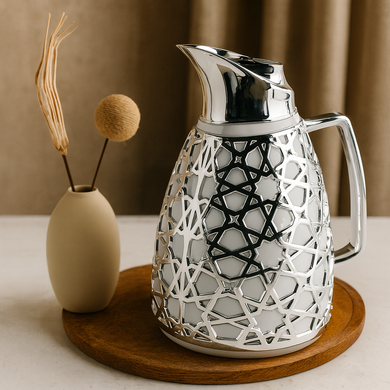 Thermos Creative Design Silver & White Thermal Coffee Carafe Double Walled Thermos for Hot Drinks Hot 12Hours/Cold 24 Hours Pink Glass from the Inside (Copy)