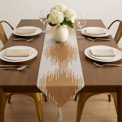 Table Runner in Grey & Brown | 12.5