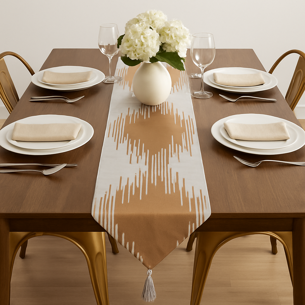 Table Runner in Grey & Brown | 12.5