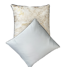 Set of 2 Decorative Cushions with Fillers – GREY with Golden Shades Silk Throw Pillow Covers with Zipper for Sofa, Bed & Living Room Decor