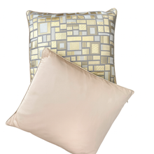 Set of 2 Decorative Cushions with Fillers – Gold with Grey Shades Silk Throw Pillow Covers with Zipper for Sofa, Bed & Living Room Decor