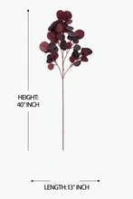 40" INCH Long Artificial APPLE Leaf Flower Stem – Realistic PURPLE Decorative Tall Leaf Bunch – Faux Apple Leaves for Vases, Bouquets, Wedding Centrepieces, and DIY Home Decor