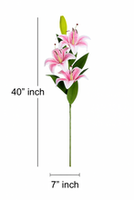 40" INCH Large Artificial Lily Flowers with Fruit – Realistic DARK PINK Lilies Decorative Long Lily Flower Stem – Faux Floral Stem for Vases, Bouquets, Wedding Centrepieces, and DIY Home Decor
