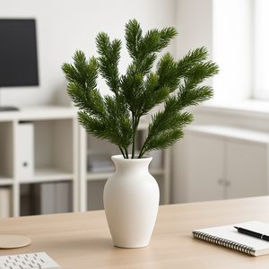 20" INCH Artificial Pine Flower Bunch – Realistic Green Pine Stems – Faux Floral Stem for Vases, Bouquets, Wedding Centrepieces, and DIY Home Decor