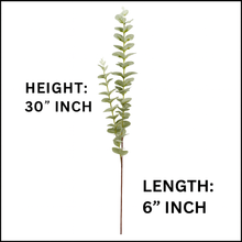 30" INCH Long EUCALYPTUS LIGHT GREEN COLOUR Artificial Stem – Leaf Stems with Extension, Bendable Branches for Floor Vase, Ginger Jars, Home Decor, Wedding Decor