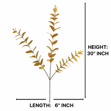 30" INCH Long EUCALYPTUS ORANGE COLOUR Artificial Stem – Leaf Stems with Extension, Bendable Branches for Floor Vase, Ginger Jars, Home Decor, Wedding Decor