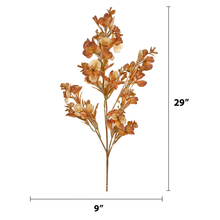 29" INCH Long Artificial Flower Stems – Flower Bunch in Metallic Gold and Orange Shades with Extension, Bendable Branches for Vase, Ginger Jars, Home Decor, Wedding Decor