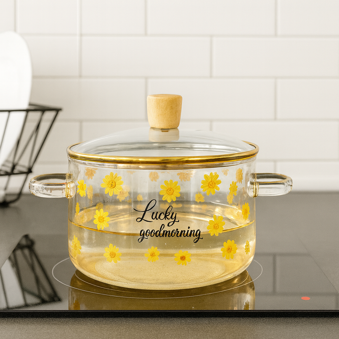 Glass Pot, Heat-Resistant Glass Pan, Saucepan, Glass Pot with Lid For Pasta, Noodle, Soup, Milk, Baby Food, Kitchenware, Cookware