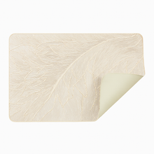 Placemats in Gold Rectangular Dining Table Mats with Special Layer Underneath Preventing Spills and Messes, Leaf Design Placemats for Dining Table Wedding Parties Accent Centrepiece