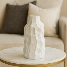 Vase Ceramic Large Centre Piece White Textured Vase Modern Flower Pot Home Decor Tabletop Accessories