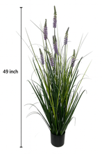 4 Feet Artificial Lavender Tree – 49" INCH Indoor/Outdoor Purple Lavender Flowers with Long Slender Green Leaves | Plant with Real Touch Look in Black Pot – Home, Office, Patio and Garden Décor