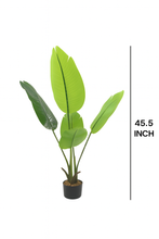 3.7 Feet Artificial Banana Tree – 45.5" INCH Indoor/Outdoor Green Banana Plant with Real Touch and Look in Black Pot – Home, Office, Patio and Garden Décor