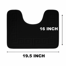 Bathroom Mat 3 Piece Bath Rug Set in black From Papiyona RugSun