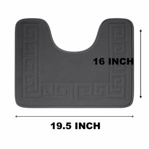 Bathroom Mat 3 Piece Bath Rug Set Luxurious in Grey From Papiyona RugSun