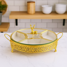 Fruit Plate Ceramic Dried Fruit Tray Snack Storage Box Living Room Candy Bowls Light Luxury with Lid Household Fruit Nut Snack Fruit Basket