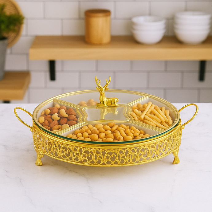 Fruit Plate Ceramic Dried Fruit Tray Snack Storage Box Living Room Candy Bowls Light Luxury with Lid Household Fruit Nut Snack Fruit Basket