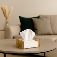 Tissue Box Elegant Handmade Acrylic Tissue Holder – Square Napkin Holder 6"x6" in Gold or Silver | Luxury Home Decor Centrepiece