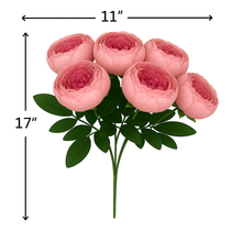7-Head LIGHT PURPLE Peony Artificial Flower Bunch – Silk Bouquet with Fillers & Greenery for Home, Office, Bedroom & Living Room Vases