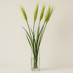 One Long Stem Artificial Wheat Stem in Green OR Yellow Wheat Flower for Home Decor, Vases, Wedding Decor, Events