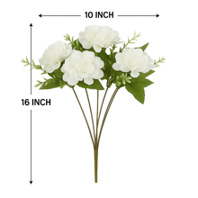 White Artificial Hydrangea Flower Bunch – 7 Silk Hydrangeas with Fillers for Vases | Home, Office & Living Room Decor