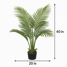 3.5 Feet Artificial Palm Tree for Indoors and Outdoors – 40" INCH Real Touch Plastic Plant with Bendable Palm Leaves in Black Pot – Home, Office, Terrace & Backyard Décor