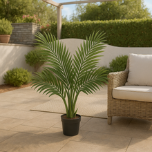 3.5 Feet Artificial Palm Tree for Indoors and Outdoors – 40" INCH Real Touch Plastic Plant with Bendable Palm Leaves in Black Pot – Home, Office, Terrace & Backyard Décor