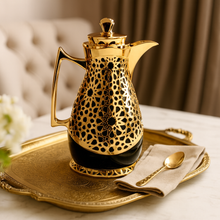 Thermos Creative Design Gold Black Thermal Stainless Steel Coffee Carafe Double Walled Thermos for Hot Drinks Hot 12Hours/Cold 24 Hours Pink Glass from the Inside