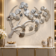 Wall Decor Large Silver Wall Art Metal Branch Wall Hanging Multi Coloured Flower Leaves 50 INCH Large Home Decor