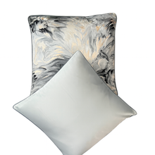 Set of 2 Decorative Cushions with Fillers – Grey with Shades of Black and Beige Silk Throw Pillow Covers with Zipper for Sofa, Bed & Living Room Decor