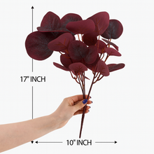 Artificial APPLE Leaf Flower Bunch – 17” INCH Realistic Purple Decorative Leaf Bunch – Faux Apple Leaves for Vases, Bouquets, Wedding Centrepieces, and DIY Home Decor