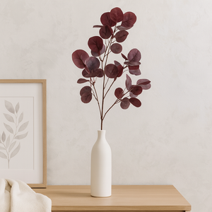 40" INCH Long Artificial APPLE Leaf Flower Stem – Realistic PURPLE Decorative Tall Leaf Bunch – Faux Apple Leaves for Vases, Bouquets, Wedding Centrepieces, and DIY Home Decor