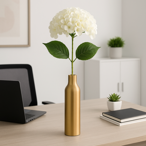 26" INCH Artificial Hydrangea Flower Stem – Realistic White Head Decorative Hydrangea Flower – Faux Floral Stem for Vases, Bouquets, Wedding Centrepieces, and DIY Home Decor