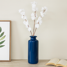 38" INCH Long Cherry Blossom Artificial Flower Stem – WHITE Cherry Blossom Bunch – 3 Long Silk Stems with Extension, Bendable Branches for Floor Vase, Ginger Jars, Home Decor, Wedding Decor