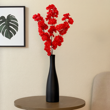 38" INCH Long Cherry Blossom Artificial Flower Stem – RED Cherry Blossom Bunch – 3 Long Silk Stems with Extension, Bendable Branches for Floor Vase, Ginger Jars, Home Decor, Wedding Decor