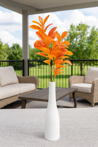 Artificial Orange Leaf Bunch – 28” INCH Realistic Orange Decorative Leaf Bunch – Faux Leaves for Vases, Bouquets, Wedding Centrepieces, and DIY Home Decor