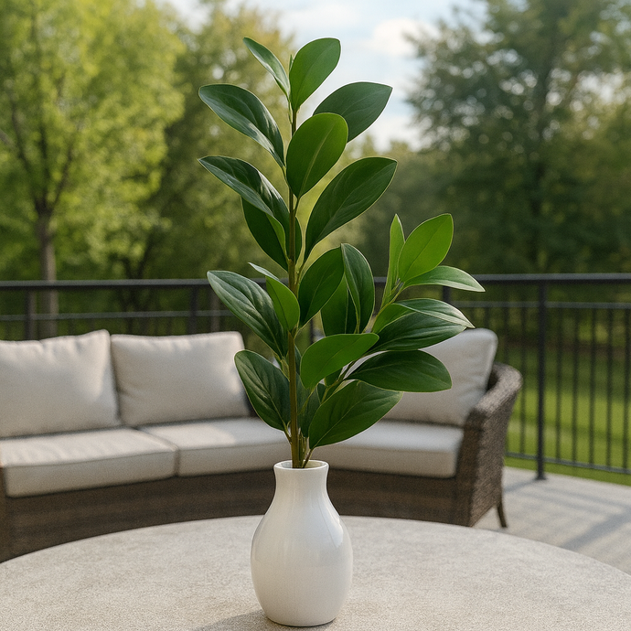 Artificial Leaf Green Bunch – 28” INCH Realistic Green Decorative Leaf Bunch – Faux Leaves for Vases, Bouquets, Wedding Centrepieces, and DIY Home Decor